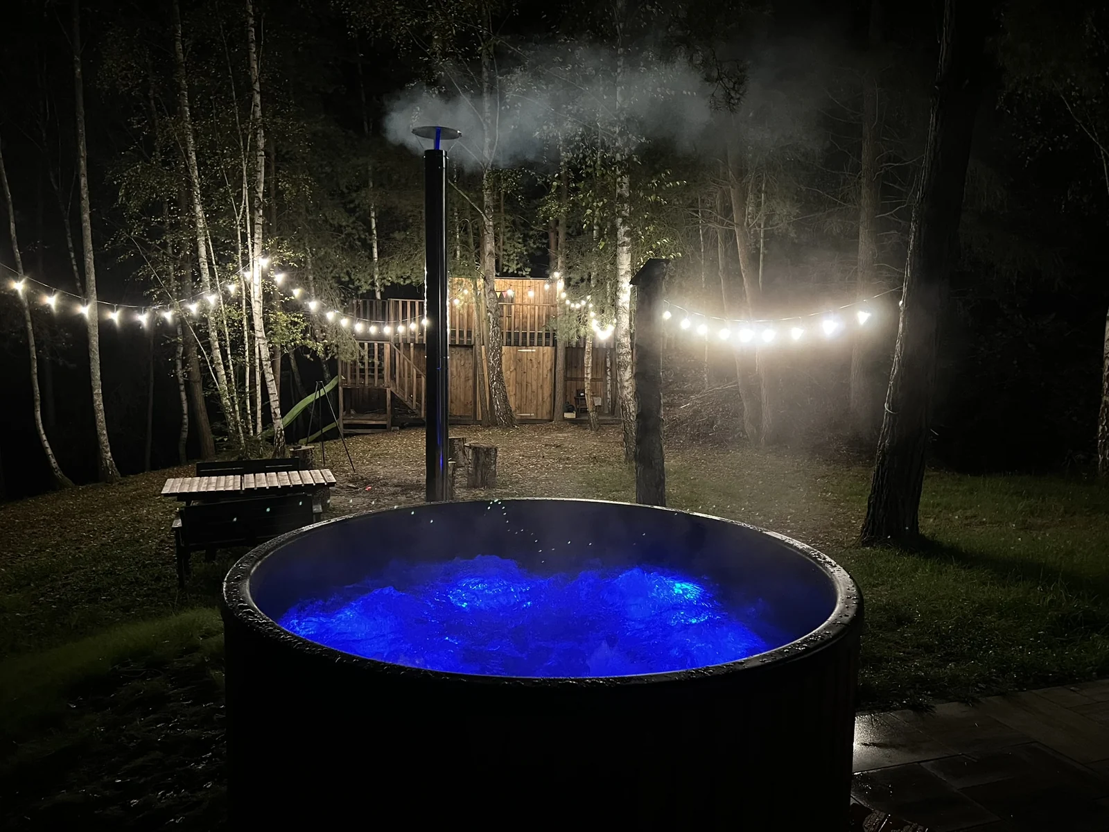 Hot tub in the garden
